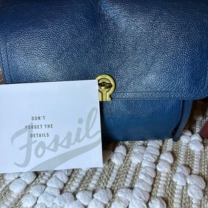 Fossil Backpack blue genuine leather purse